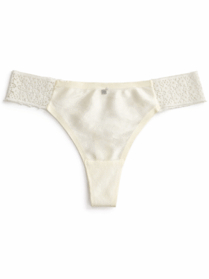 VIMERLEA V2048 IVORY SILVER BROOCH THONG SPANDEX PANT