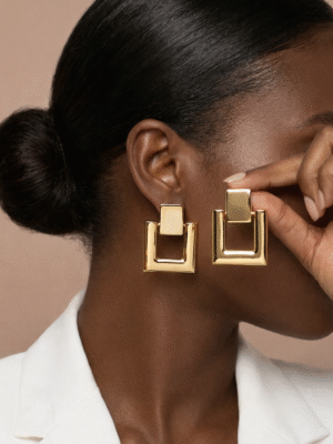 FASHION GOLD BOSS LADY SQUARES EARRING