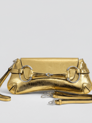 GOLD BOLD SNAFFLE DETAIL METALIC SMALL BAG