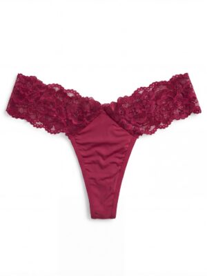 HEMI 222 BURGUNDY JERSEY LACE THONG