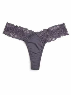 HEMI 222 CHARCOAL JERSEY LACE THONG