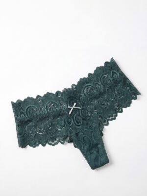 HEMI 9078 TEAL BLACK LACE PART THONG PANT