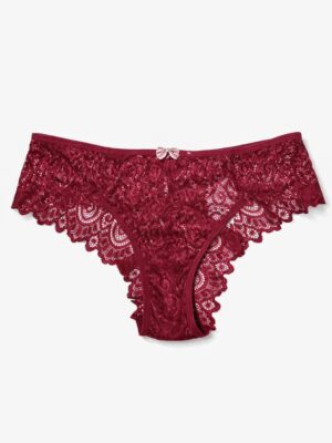 HEMI RUBY RED BACK CUT OUT LACE BIKINI PANT