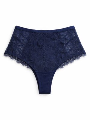 KISNEICO D307 PETROL LACE WOVEN DETAIL HIPSTER PANTS