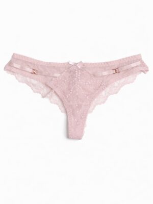 KISNEICO G601 SALMON GOLD BUCKLE DETAIL LACE PANT