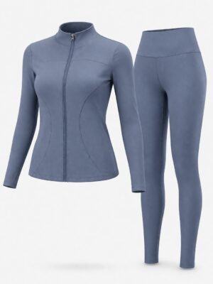 (2FOR50K) MAGEE MARL BLUE ZIPPER LOUNGEWEAR