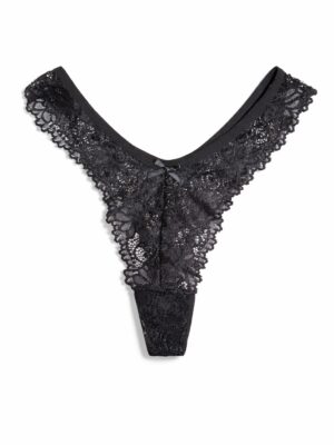 MENG 87528 BLACK LACE THONG
