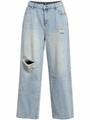 MIAO 8332 LIGHT WASH RIPPED SEA FLARE JEANS