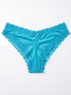 VICKE AQUA LACE ON EDGES BACK BOW PANT