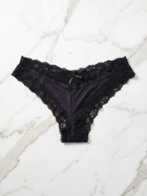 VICKE BLACK LACE ON EDGES BACK BOW PANT