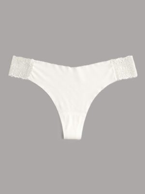 VORO 1604 IVORY SIDE LACE SPANDEX PANT