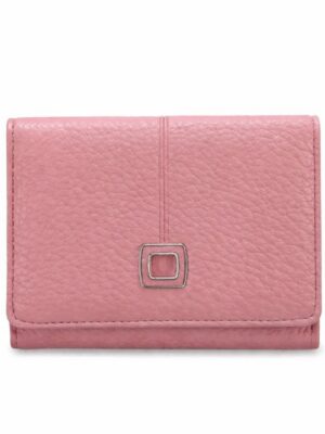 SARALYN P-4518B PINK PEBBLED LEATHER MED WALLET