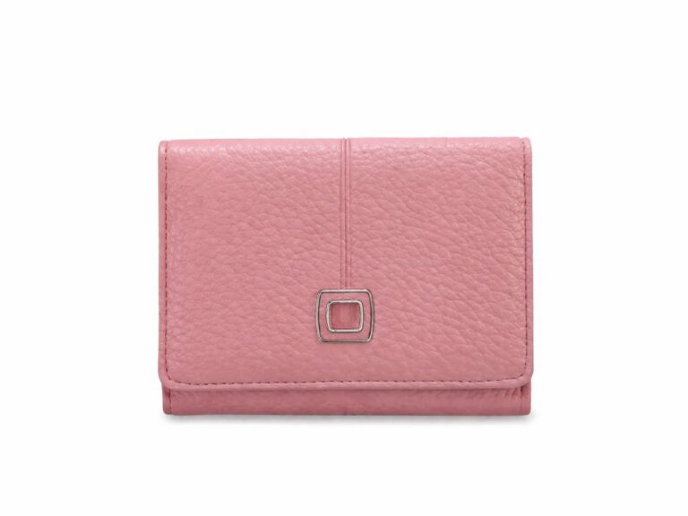 SARALYN P-4518B PINK PEBBLED LEATHER MED WALLET