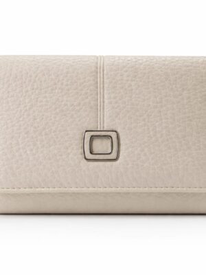 SARALYN P-4518B BEIGE PEBBLED LEATHER MED WALLET