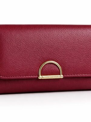 TAILAN YA6223-105 RED PEBBLED GOLD DETAIL MED WALLET