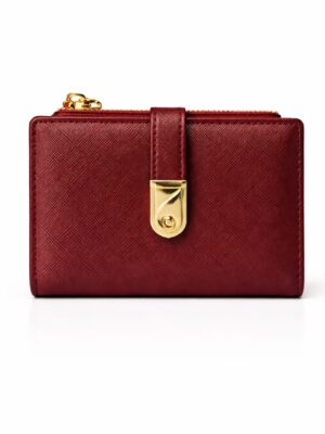 TAILAN TA2602-532 RED SAFIANO LOVE GOLD FLAP MINI WALLET