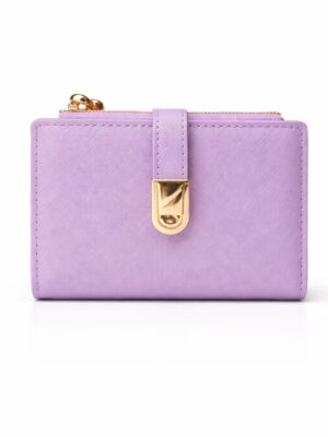TAILAN TA2602-532 LAVENDER SAFIANO LOVE GOLD FLAP MINI WALLET