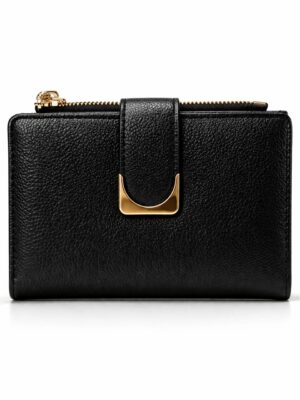 TAILAN Y2602-447 BLACK GOLD DETAIL FLAP MINI WALLET