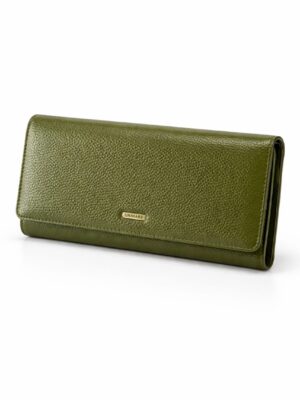 TAILAN T88200-392 OLIVE GREEN PEBBLED LEATHER BIG WALLET