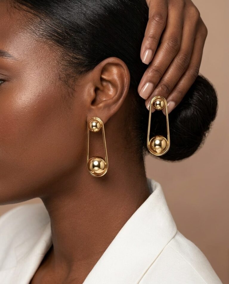 FASHION GOLD PENDULUM EARRING
