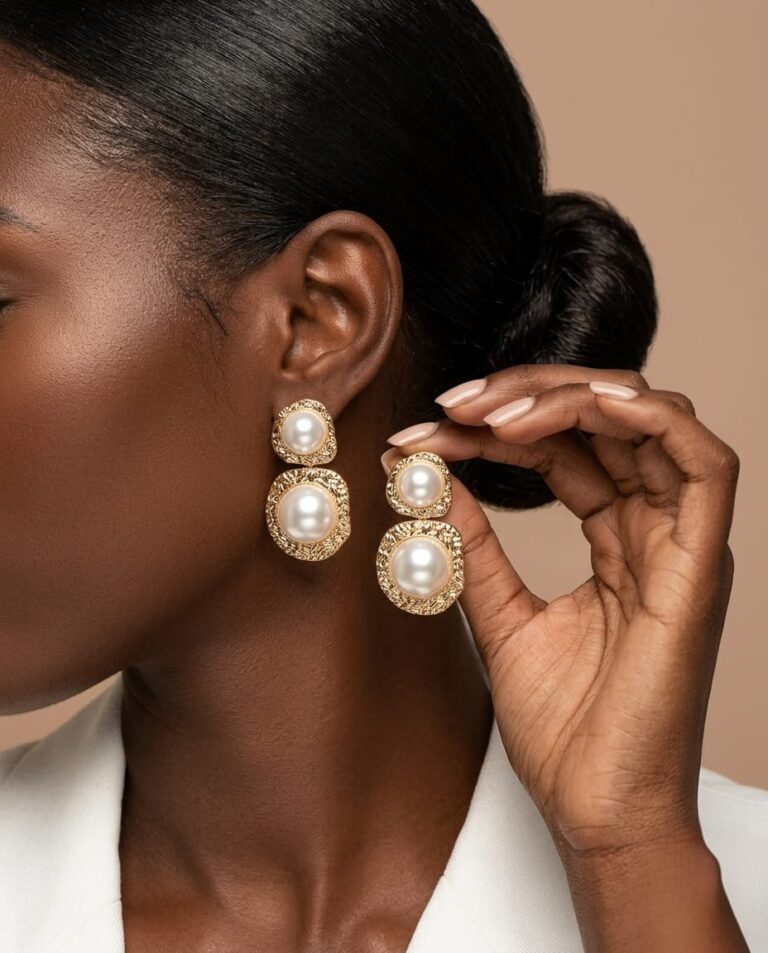 FASHION GOLD DUO PEARL DELIGHT EARRING