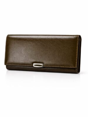 TAILAN TA8603-029 SMOOTH DEEP GREEN SILVER DETAIL WALLET