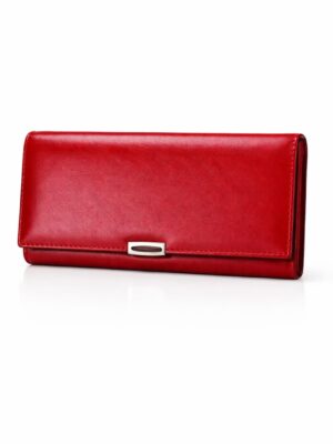 TAILAN TA8603-029 SMOOTH RED SILVER DETAIL WALLET
