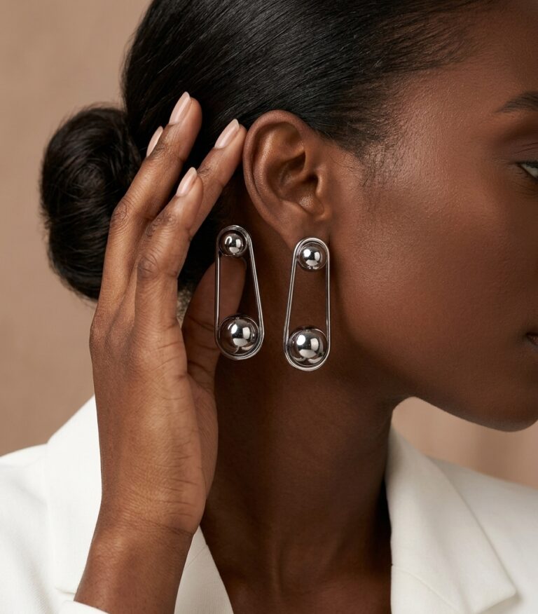 FASHION SILVER PENDULUM EARRING