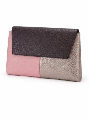 SARALYNN GREY X PINK COLORBLOCK WALLET