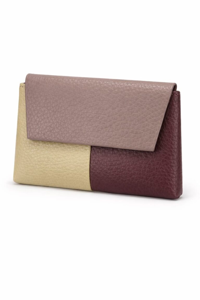 SARALYNN WINE X OLIVE COLORBLOCK WALLET