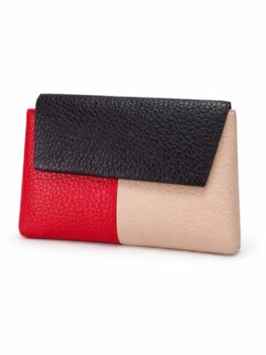 SARALYNN NUDE X RED COLORBLOCK WALLET