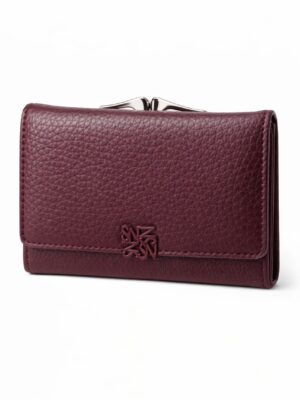 SARALYN C-6025B WINE SILVER CLIP WALLET