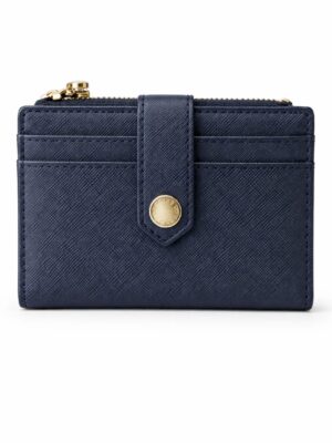 TAILAN T2602-342 NAVY SAFIANO FLAP MINI WALLET