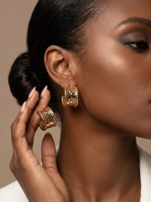 FASHION GOLD BRAIDED EARRING