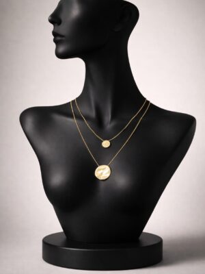 FASHION GOLD HAMMERED LONG CHAIN