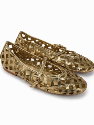 (2FOR55K)ZR GOLD LAZERCUT BASKET DOLL SHOES