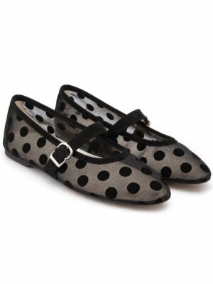 (2FOR55K)ZR MESH VELVET POLKA DOLL SHOES