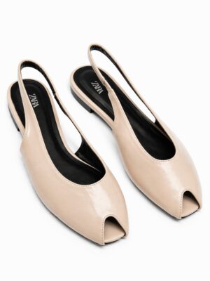 (2FOR55K)ZR BEIGE PEEKABOO FLATS