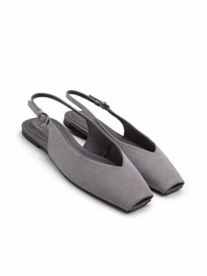 (2FOR60K)ZR GREY SILK PEEKABOW FLATS