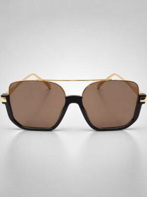 BLACK X GOLD FRAME WITH BROWN LENSE AVIATORS