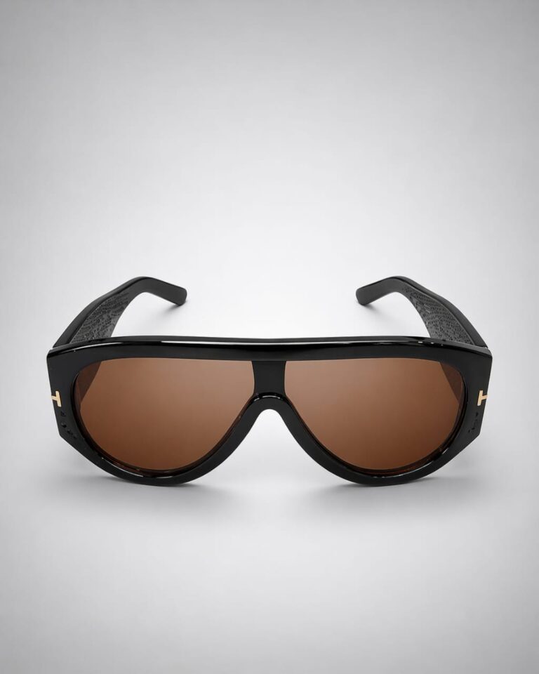 BLACK BOLD TLINE FRAME ON BROWN LENSE SUNNIES