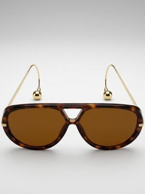 ANIMAL BROWN LENSE WITH GOLD CURVED FRAMES