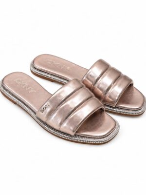 (2FOR70K)DKNY SILVER STONE DETAIL QUILTED SLIPPERS