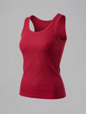 ZIH RED RIB BONE TANK TOP