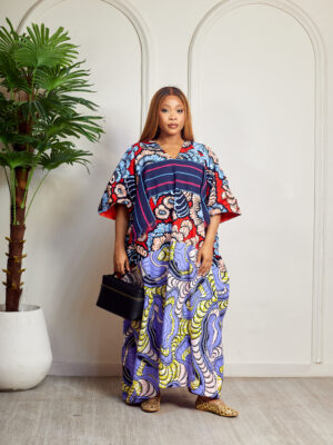 SASHES X HIDES NAVYPINK ASOOKE PATCH ANKARA CAFTAN