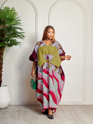 SASHES X HIDES YELLOW STRIPE ASOOKE PATCH ANKARA CAFTAN