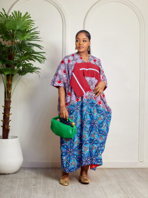 SASHES X HIDES WINE ASOOKE PATCH ANKARA CAFTAN