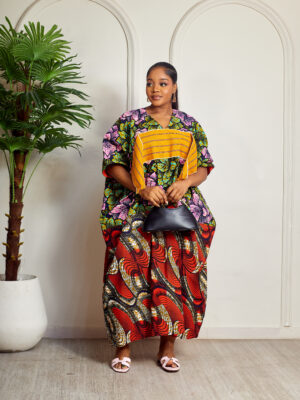 SASHES X HIDES MUSTARDWINE ASOOKE PATCH ANKARA CAFTAN