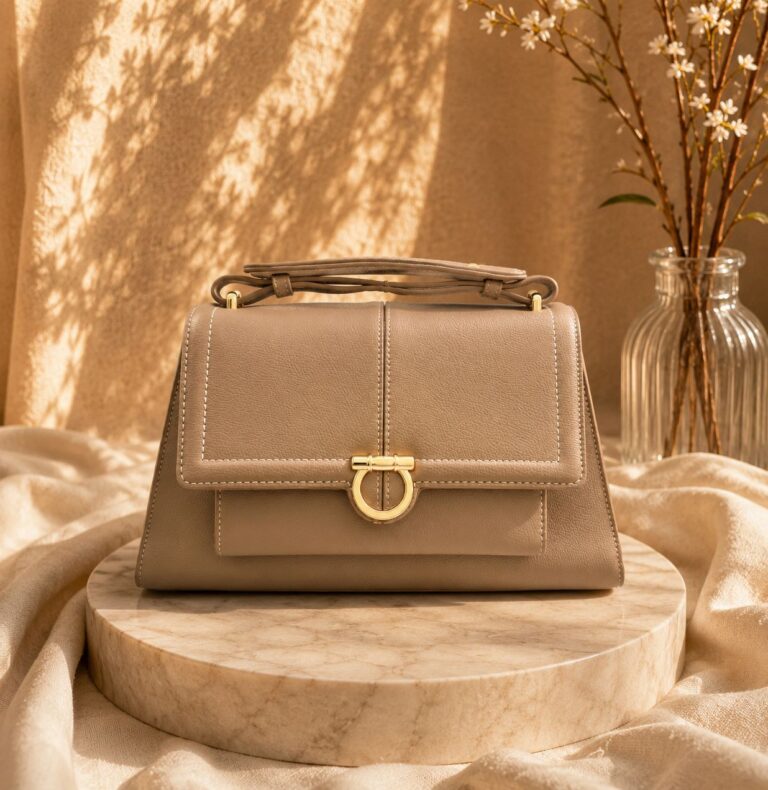 (2FOR50K)DEJUR WD6911 TAUPE FERRA BUCKLE TOP HANDLE BAG