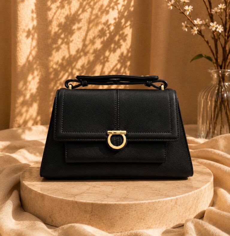 (2FOR50K)DEJUR WD6911 BLACK FERRA BUCKLE TOP HANDLE BAG